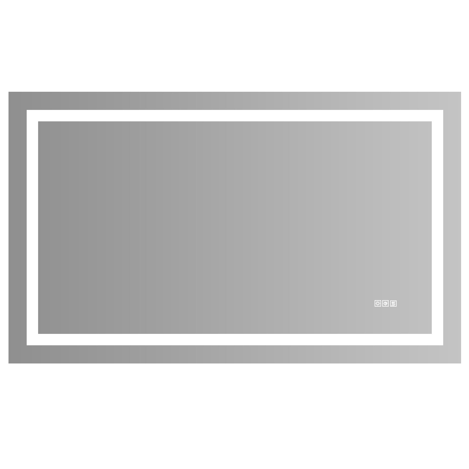 60''x36'' LED Mirror Rectangle LED Wall-Mounted Dressing In Clear