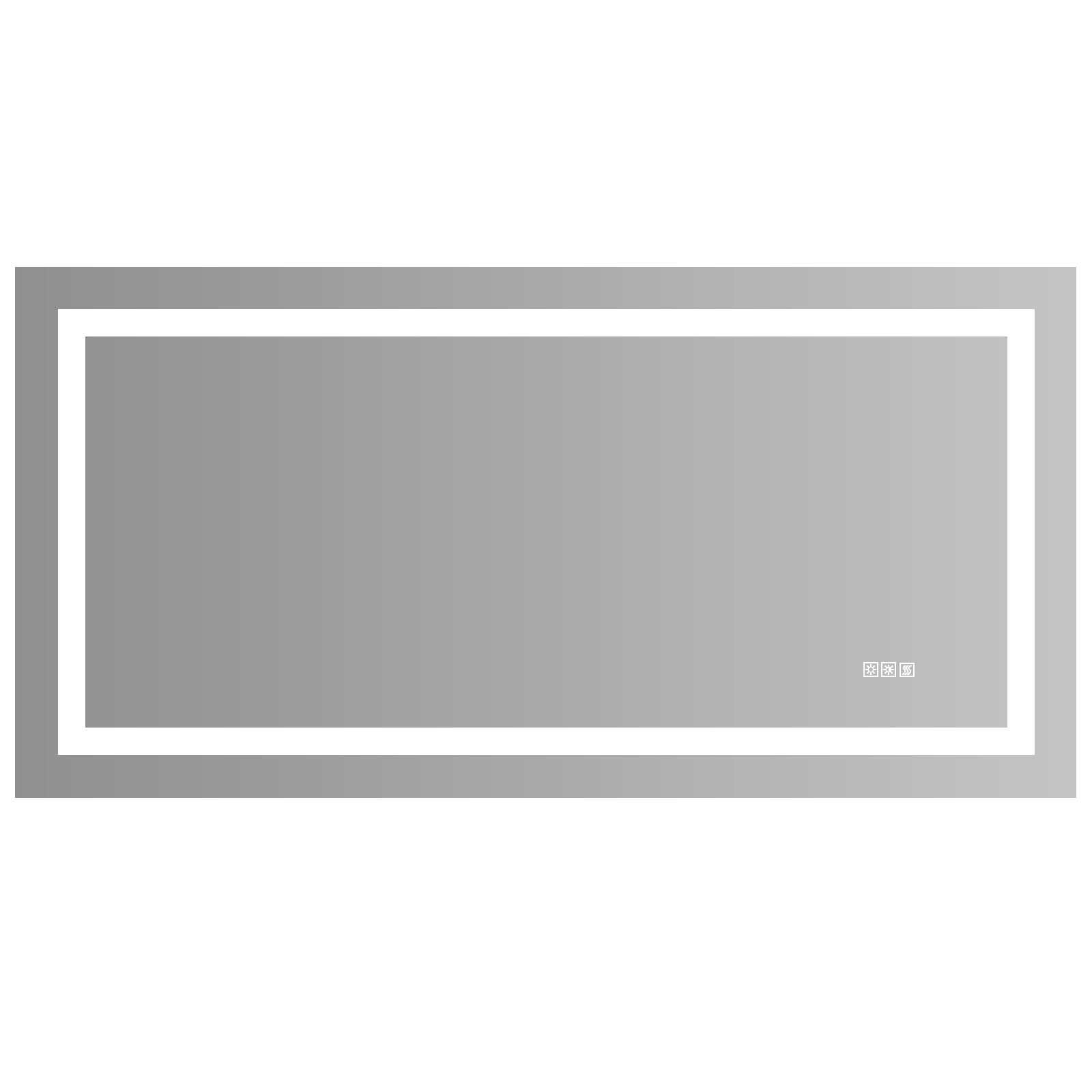 72''x 36'' LED Mirror Rectangle LED Wall-Mounted Dressing In Clear