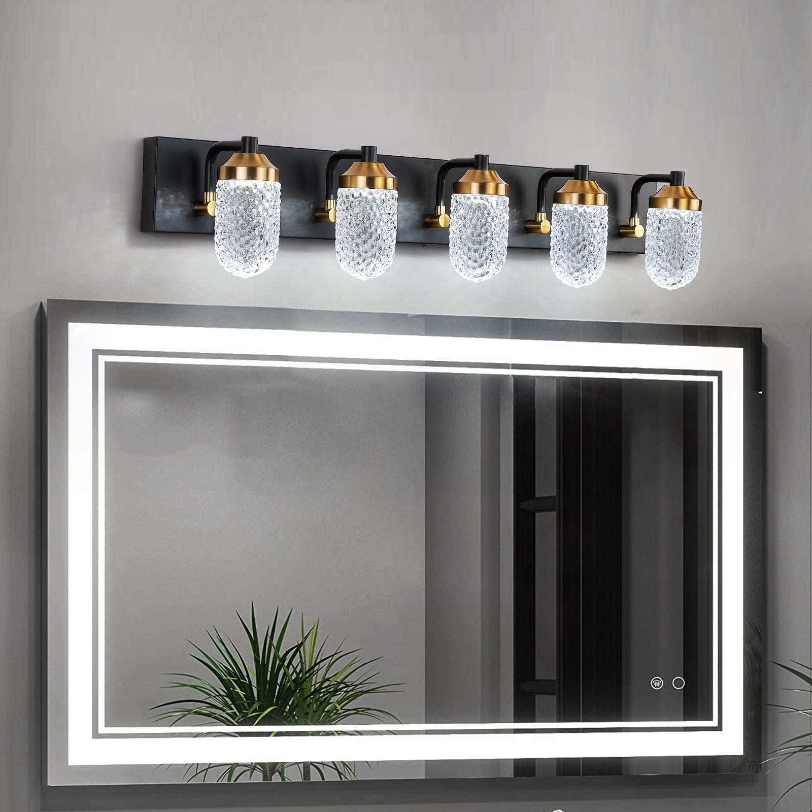 Modern Minimalism 5 LED Bulbs For Bathroom Lighting Glass