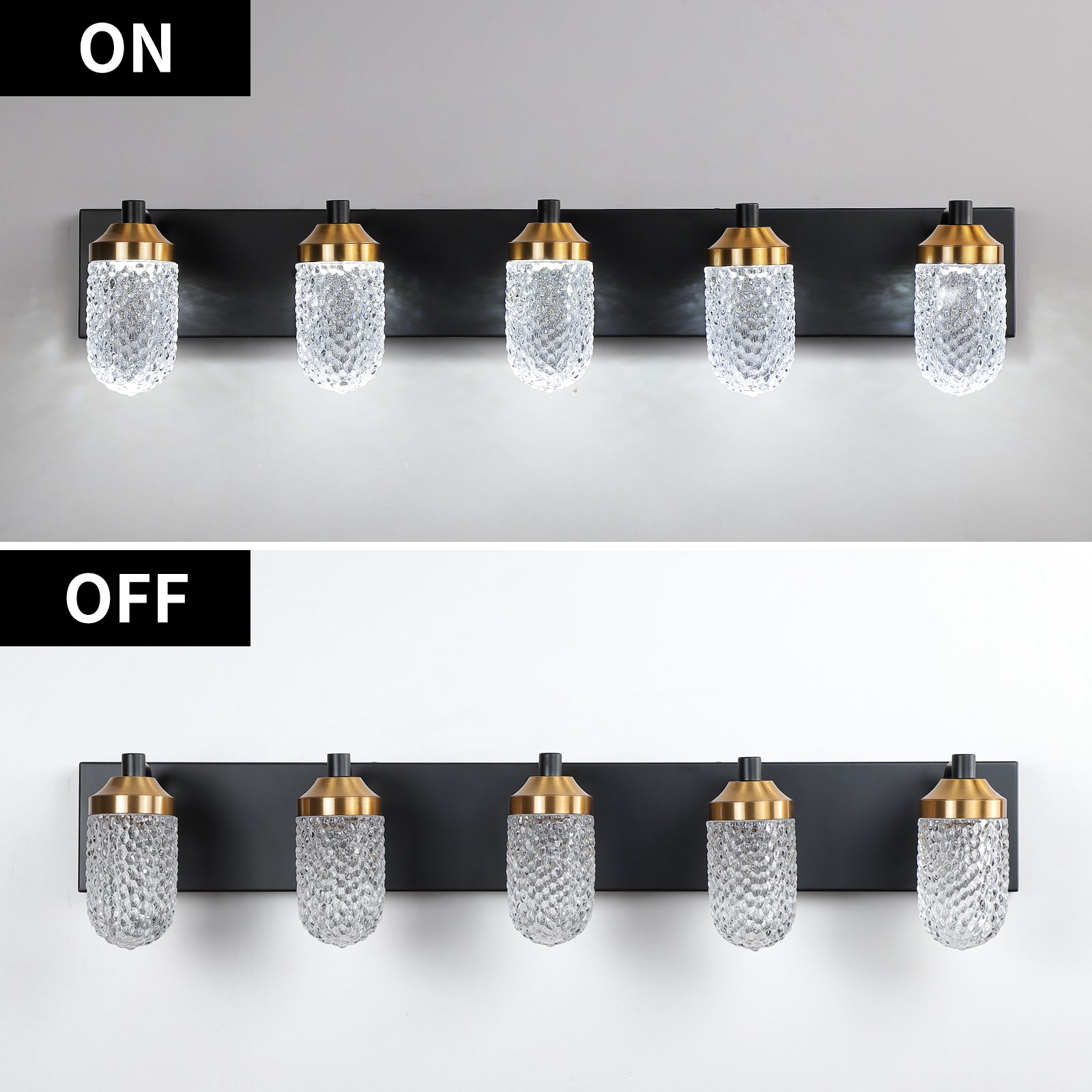 Modern Minimalism 5 LED Bulbs For Bathroom Lighting Glass