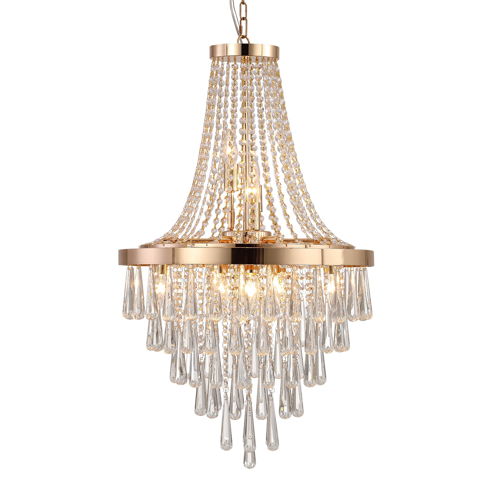 Modern Activity buckle Gold Crystal Chandeliers Contemporary Luxury French Gold