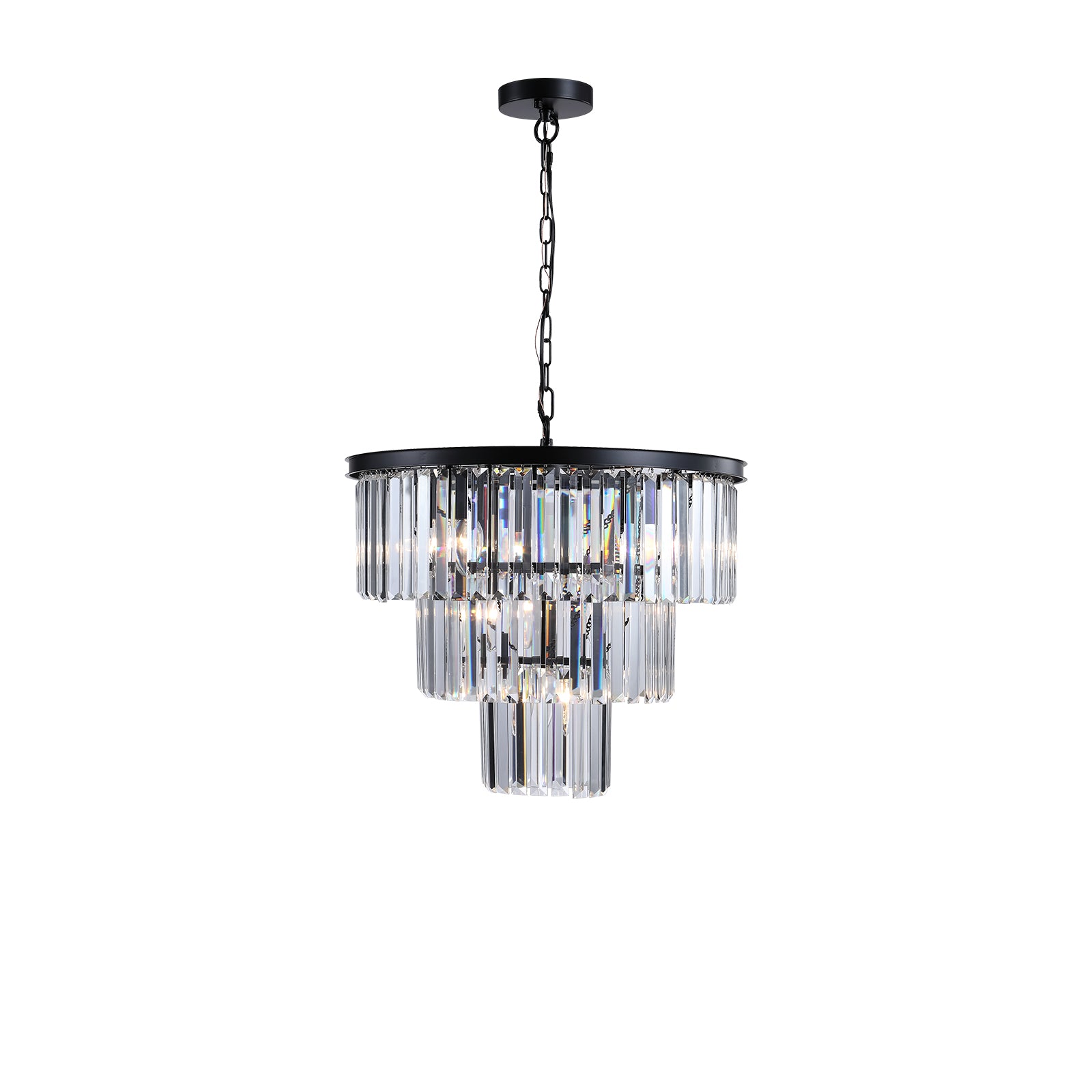 Modern Chandeliers 11-Light Fixture Luxury Crystal Chandelier Black