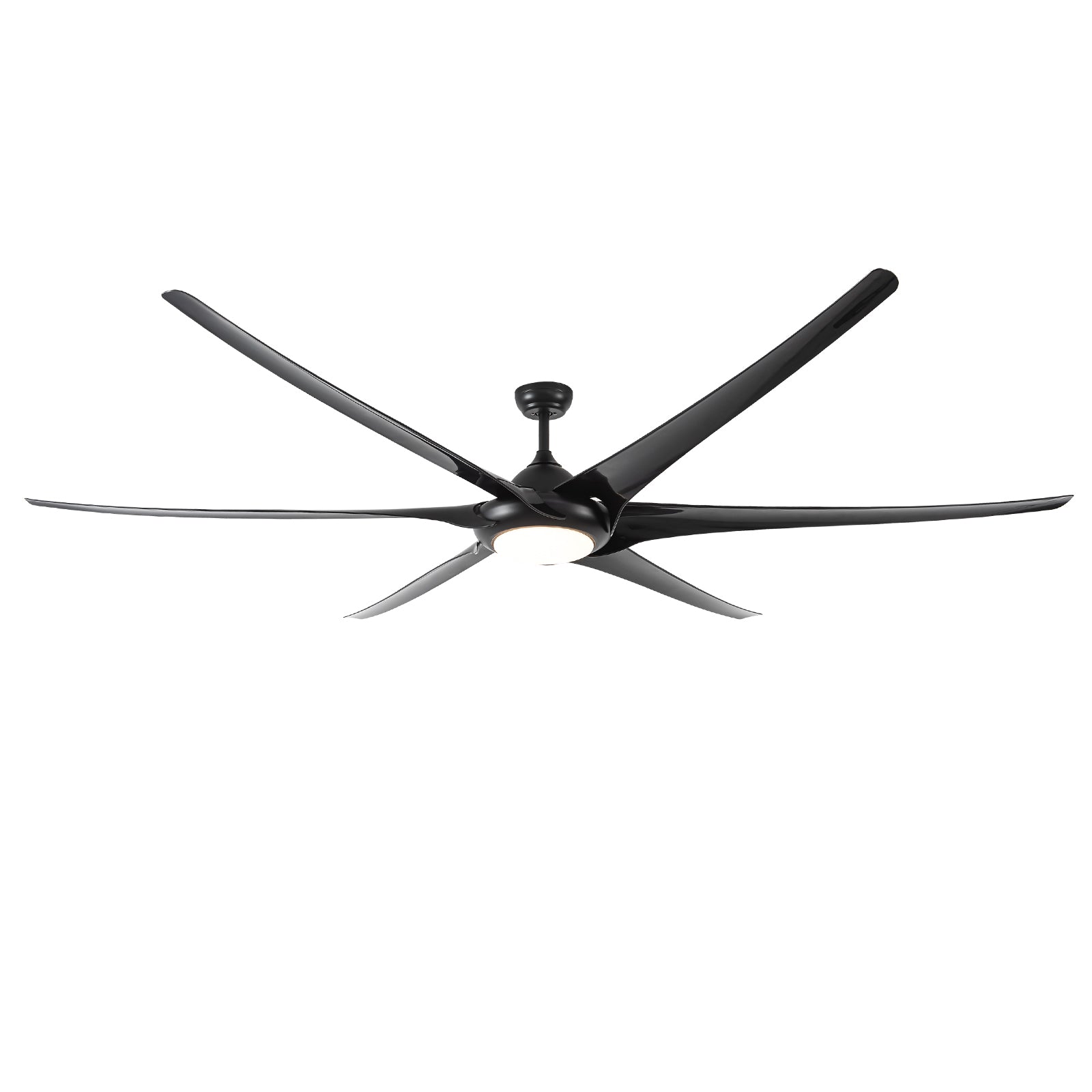 100" LED Ceiling Fans Light With 6-Blades Reversible Blades with Remote Control in Black