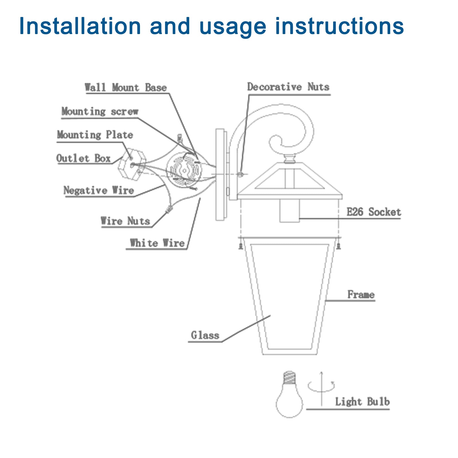 Modern Irregular Outdoor Waterproof Wall Lamp In Black