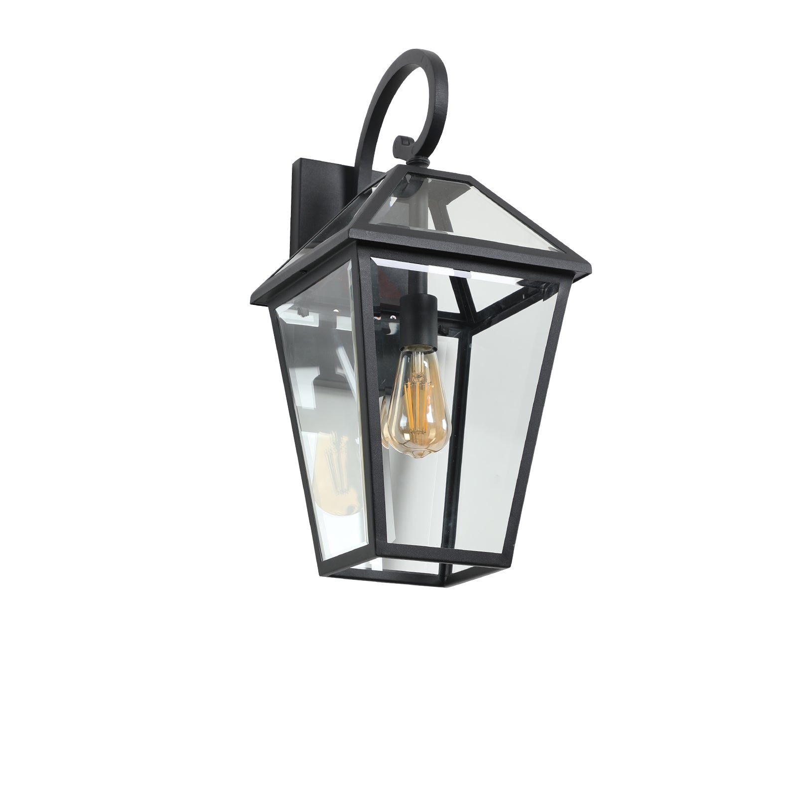 Modern Irregular Outdoor Waterproof Wall Lamp In Black