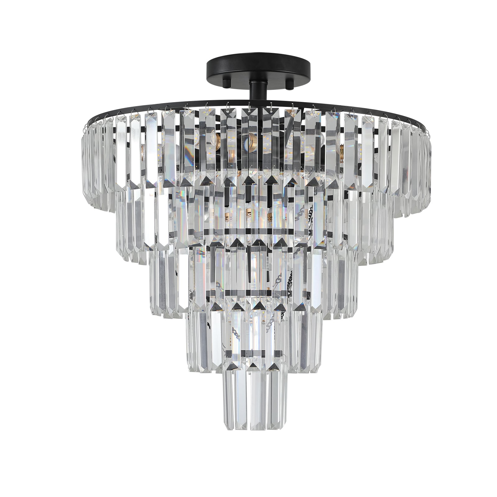 Modern Style 10-light Chandelier Large Crystal Chandelier In White Chrome