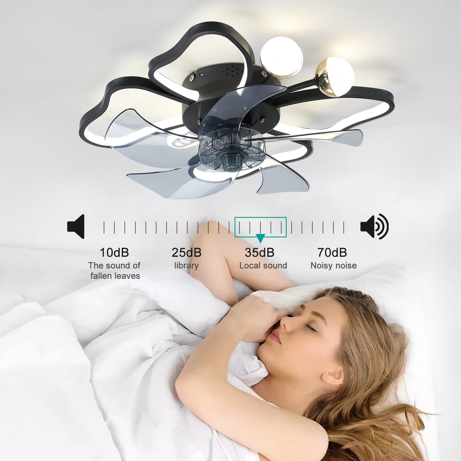 Modern 20'' Light Ceiling Fan 6-Speed Reversible Blades Butterfly Design Styling