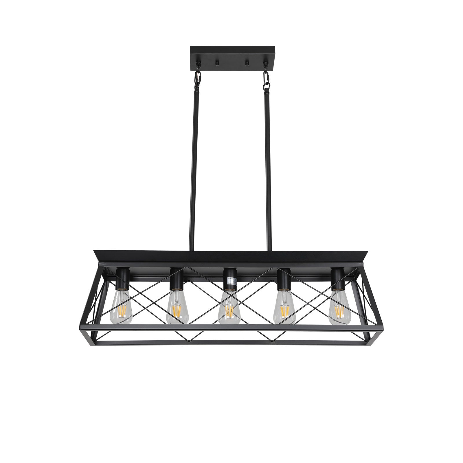 Farmhouse 5-Light Chandeliers for Dining Room With Iron In Black