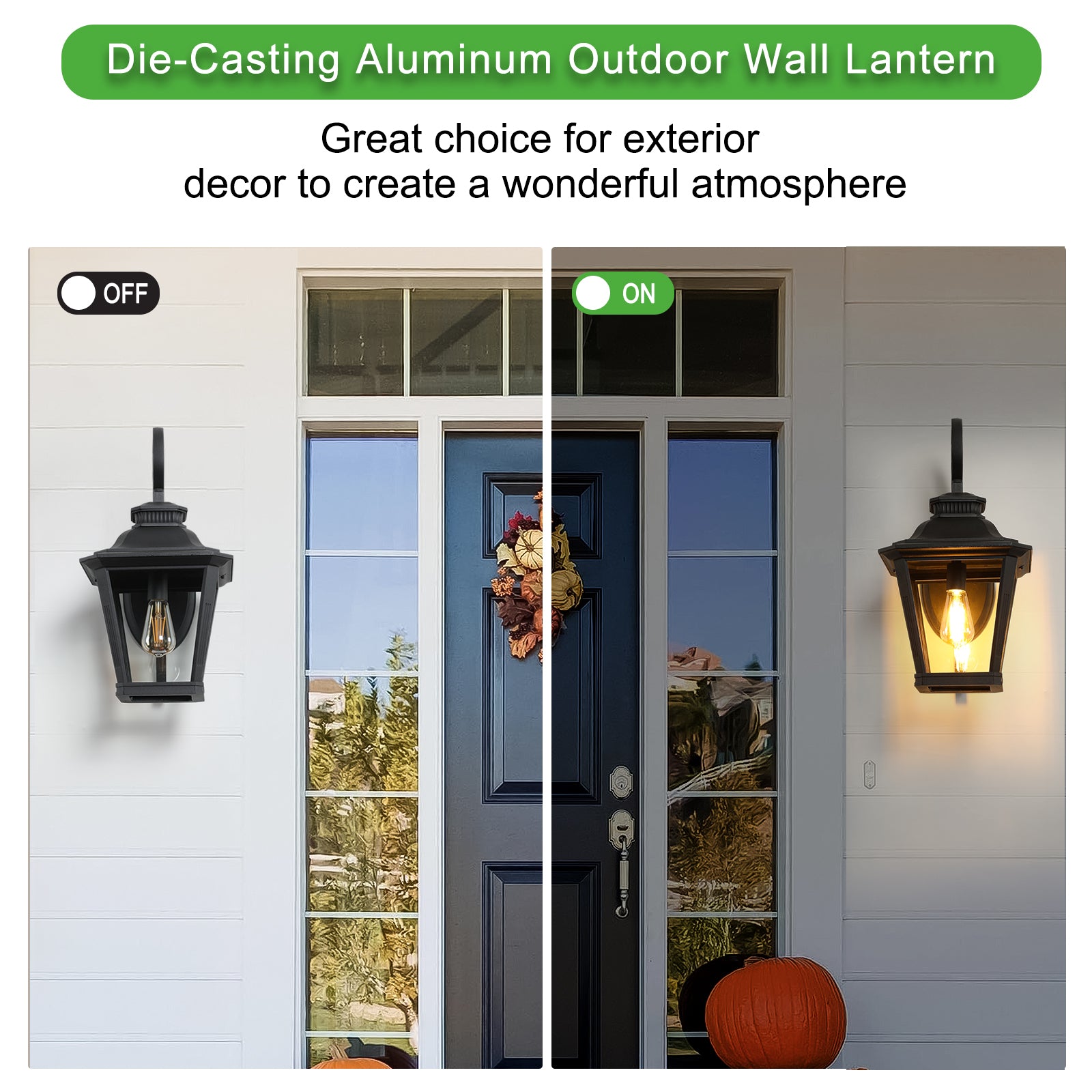 Simplicity Large Outdoor Wall Sconce Lights with Clear Glass In Black