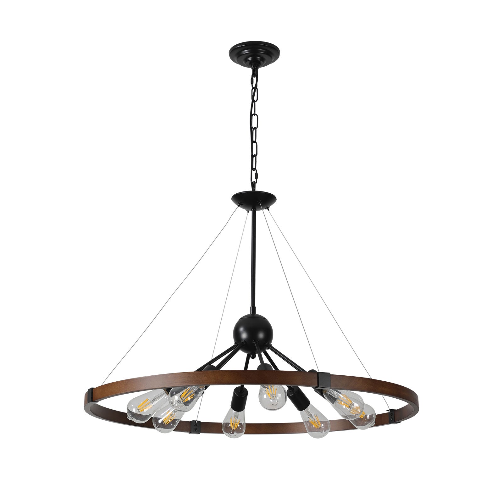 Farmhouse Chandelier 8-Light Modern for Living Room and Dining Room Matte Black