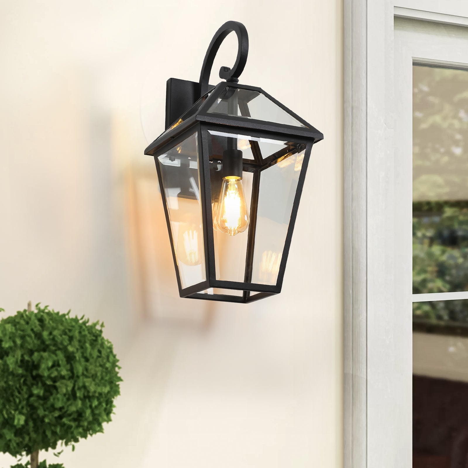 Modern Irregular Outdoor Waterproof Wall Lamp In Black