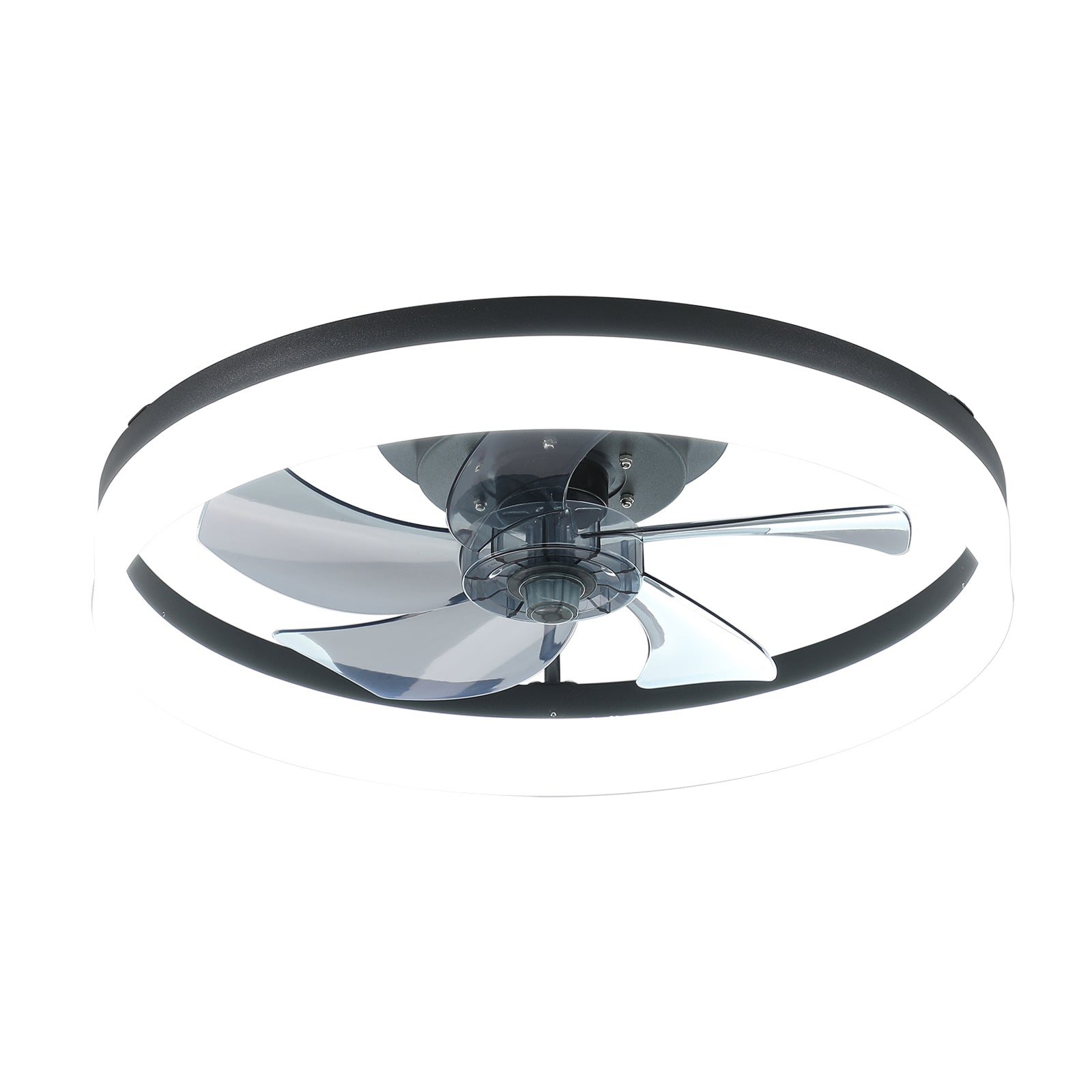 Modern 20" LED 5-Blades Ceiling Fans Light in Black&White