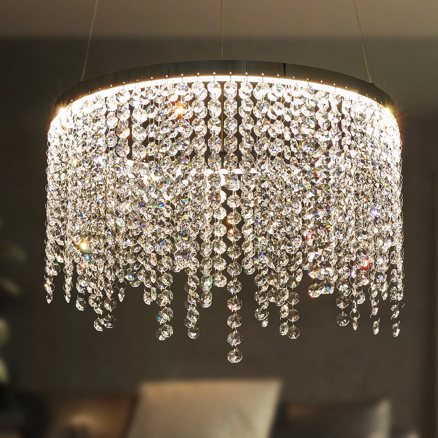 Modern Pendant Light Fancy Hanging Ceiling Lamps Luxury Crystal Chandelier