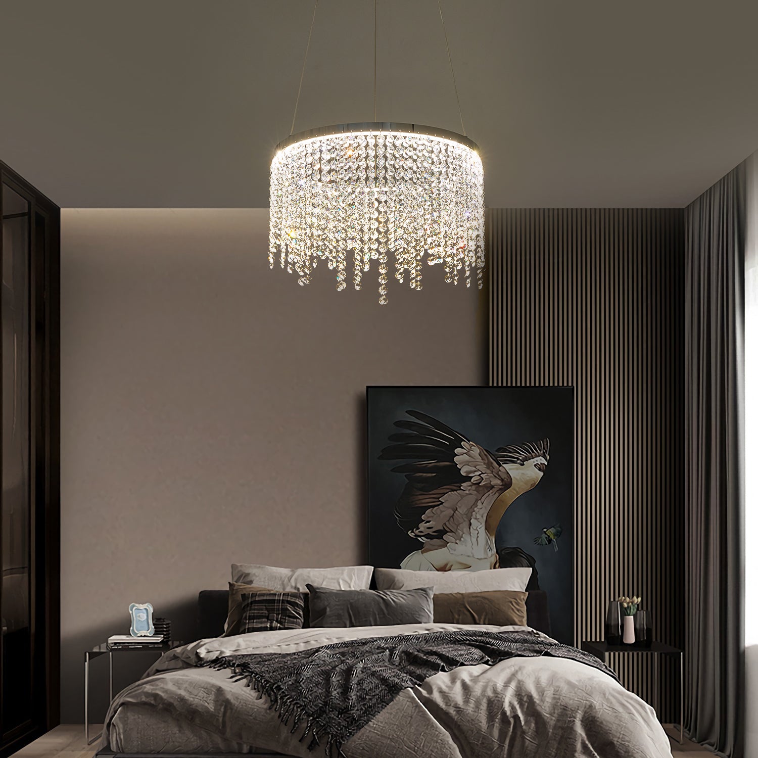 Modern Pendant Light Fancy Hanging Ceiling Lamps Luxury Crystal Chandelier