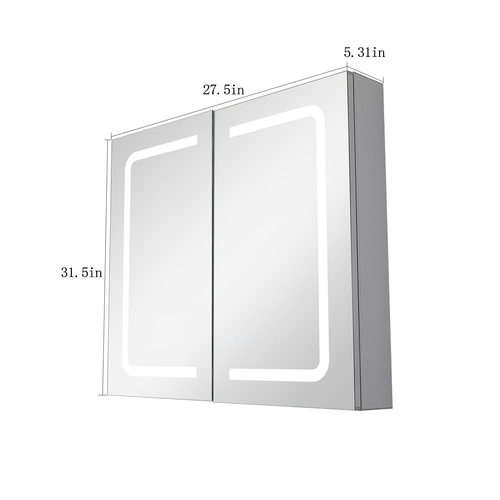 31''x27'' LED Mirror Rectangle LED Wall-Mounted Dressing In Clear