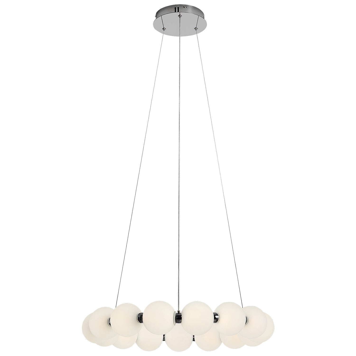 Modern Acrylic Dimmable LED Cylinder Chandelie In Chrome