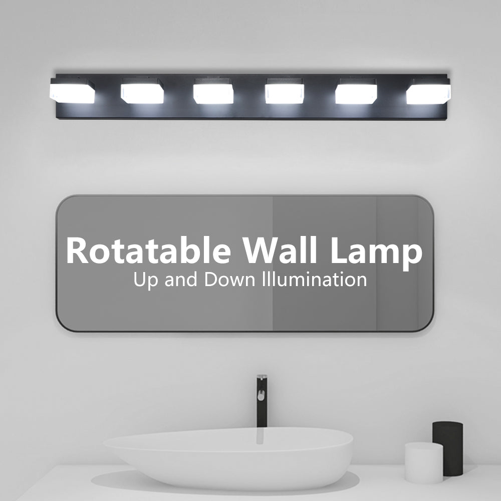 Modern 6-Light LED Vanity Mirror Light Fixture In Black