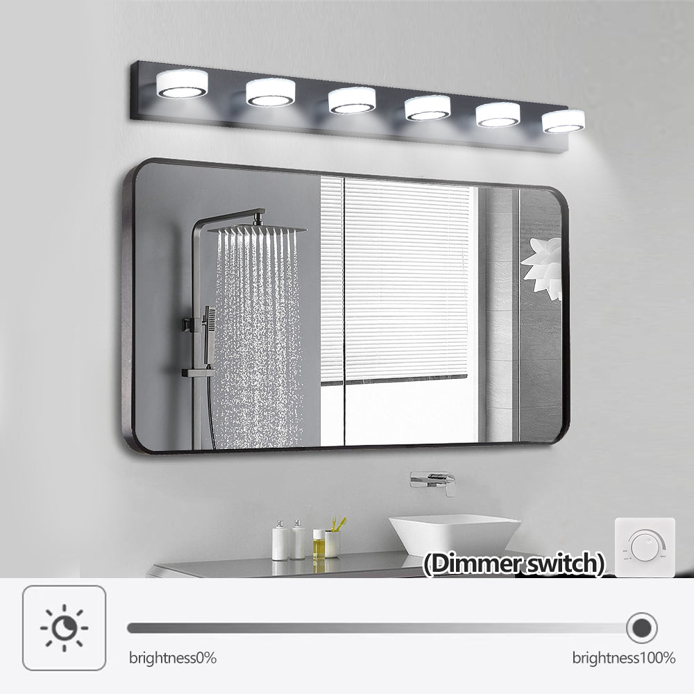 Modern 6-Light Vanity Lights Fixtures Over Mirror Bath Wall Lighting In Black