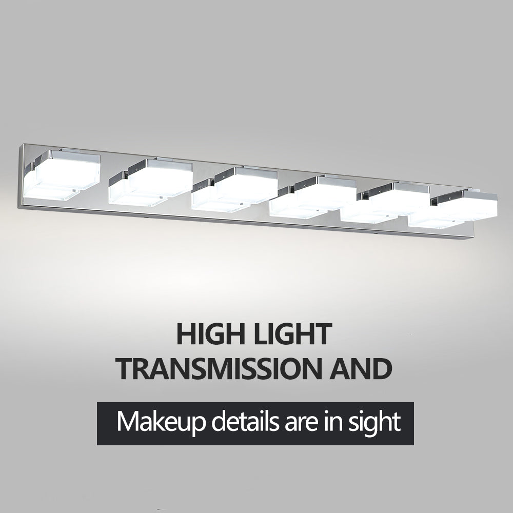 Modern Minimalist Style 6-Light LED Vanity Mirror Light Fixture Chrome