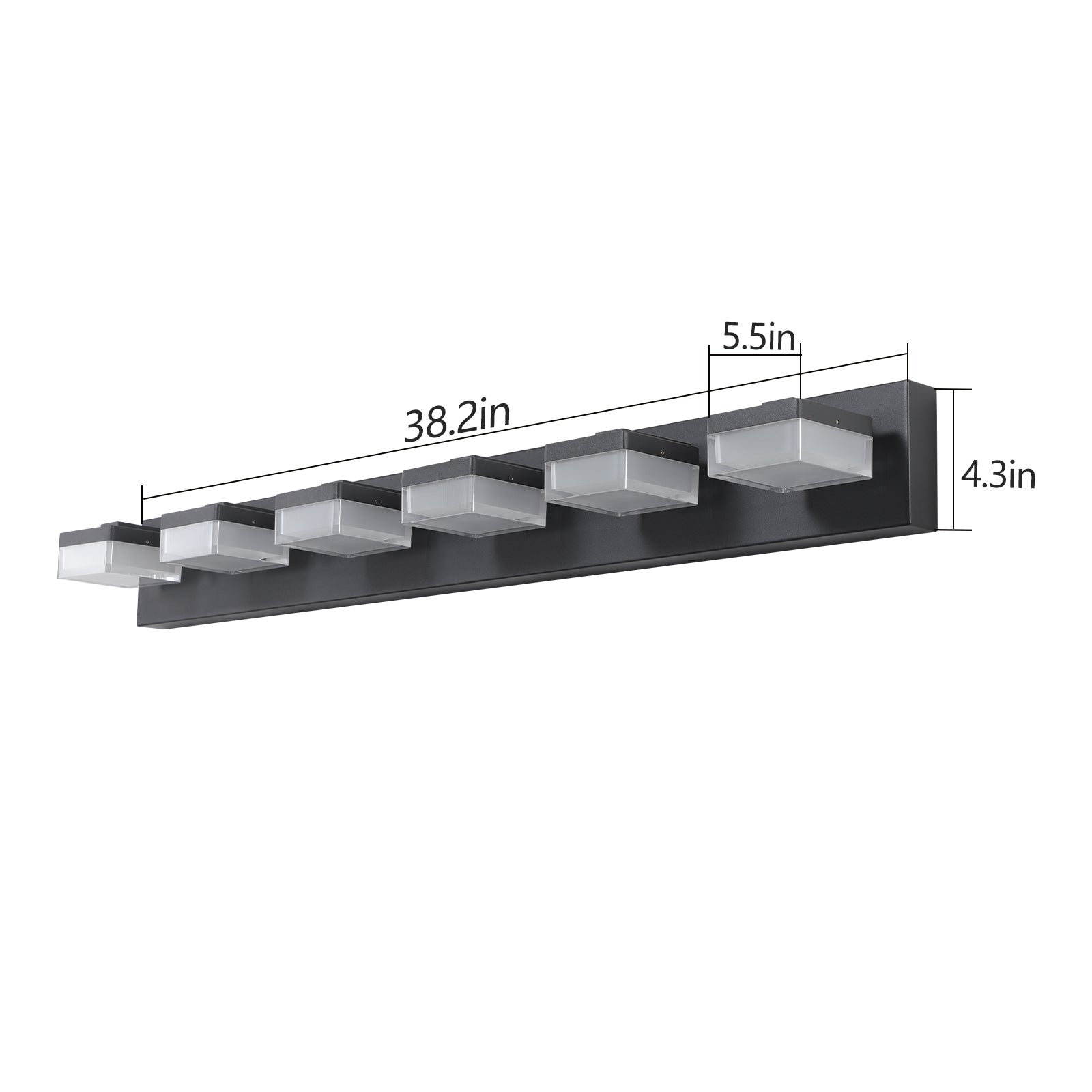 Modern 6-Light LED Vanity Mirror Light Fixture In Black