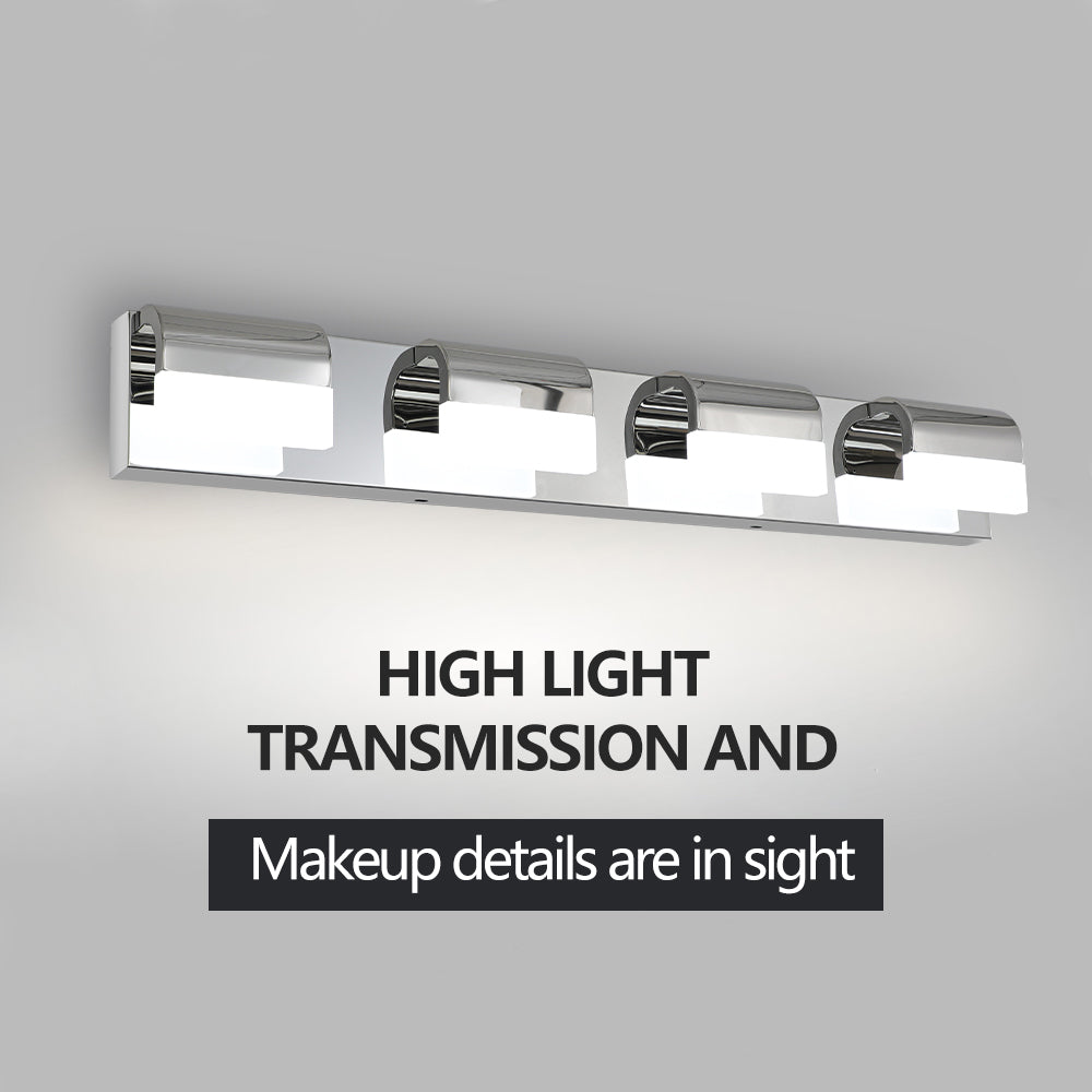 Simple Style 4-Light LED Vanity Lights Over Mirror Bath Wall Lighting Chrome