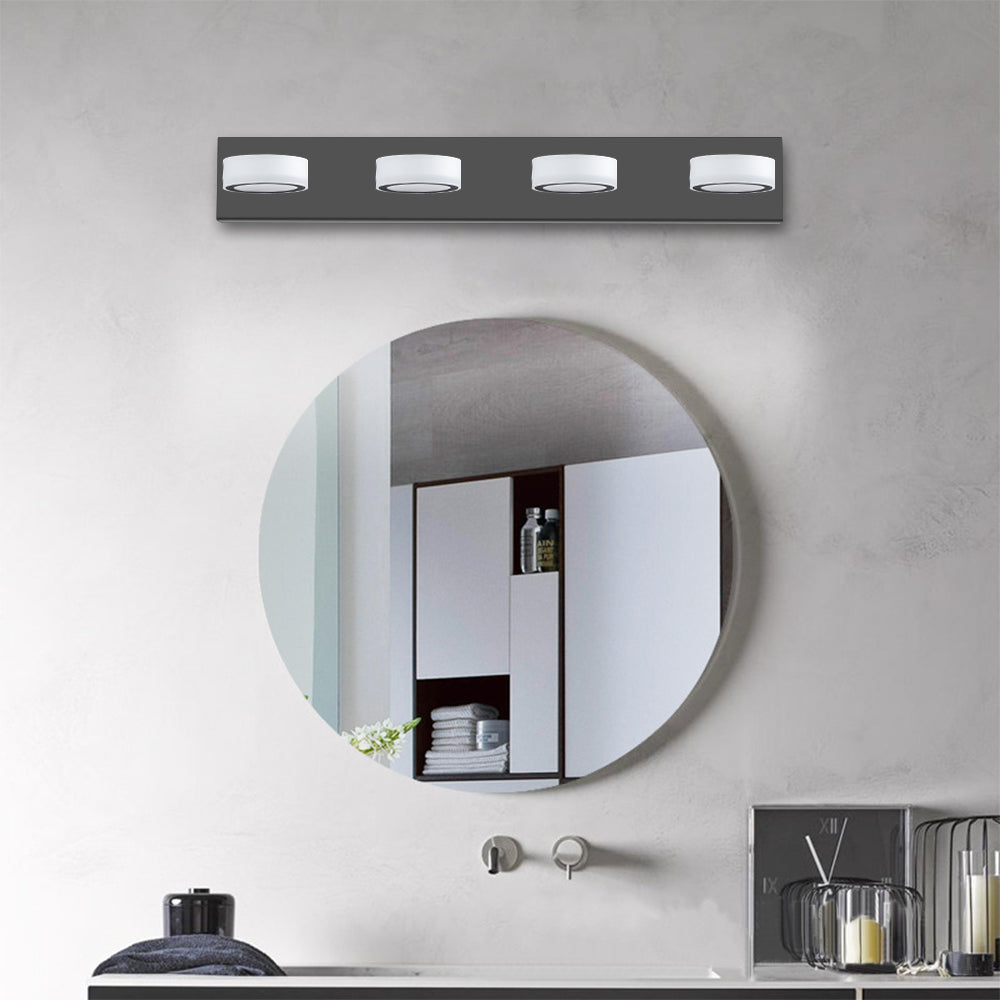 Modern 4-Light Vanity Lights Fixtures Over Mirror Bath Wall Lighting In Black