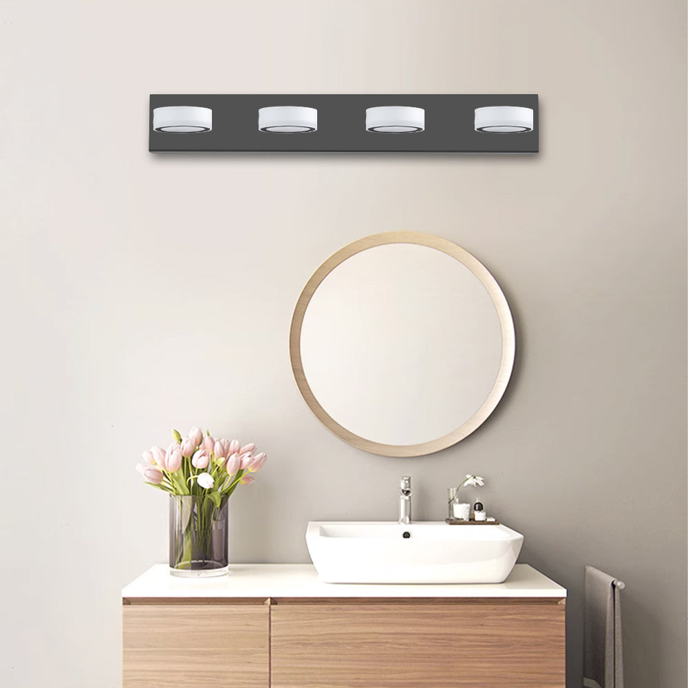 Modern 4-Light Vanity Lights Fixtures Over Mirror Bath Wall Lighting In Black