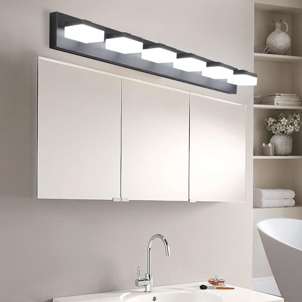 Modern 6-Light LED Vanity Mirror Light Fixture In Black