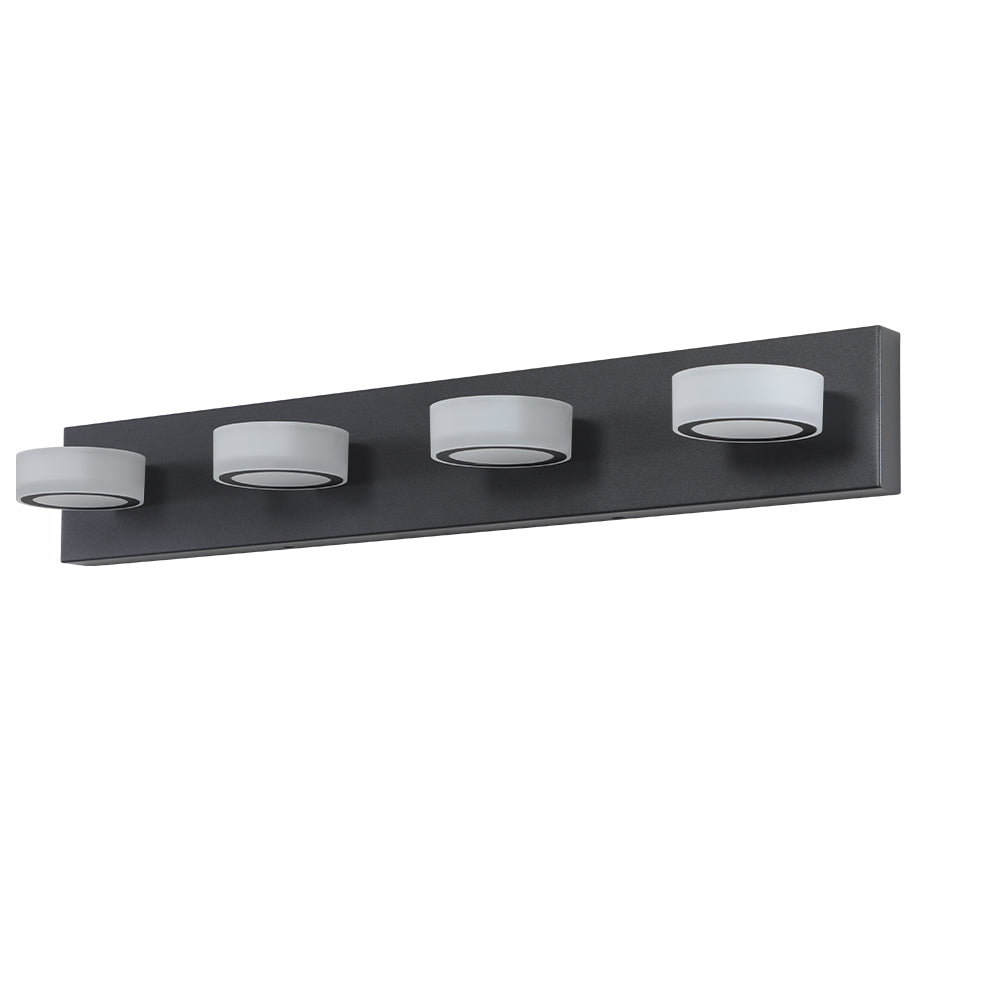 Modern 4-Light Vanity Lights Fixtures Over Mirror Bath Wall Lighting In Black