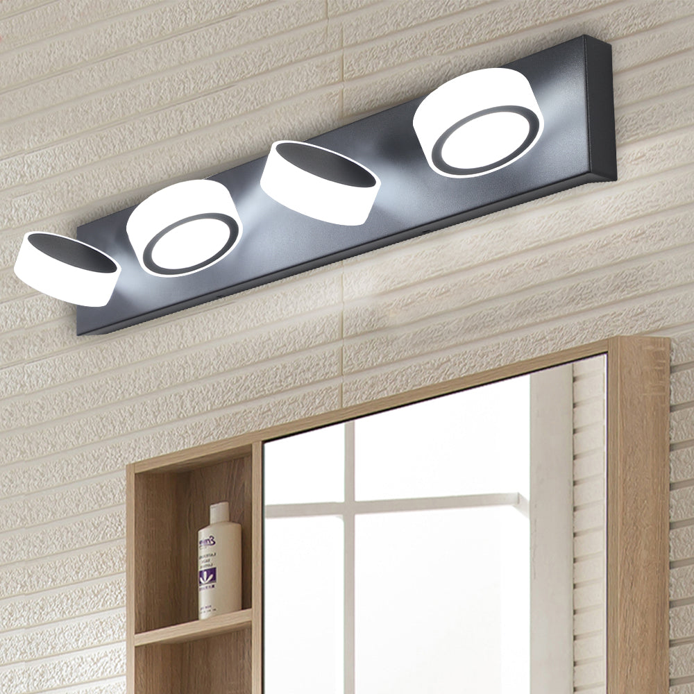 Modern 4-Light Vanity Lights Fixtures Over Mirror Bath Wall Lighting In Black