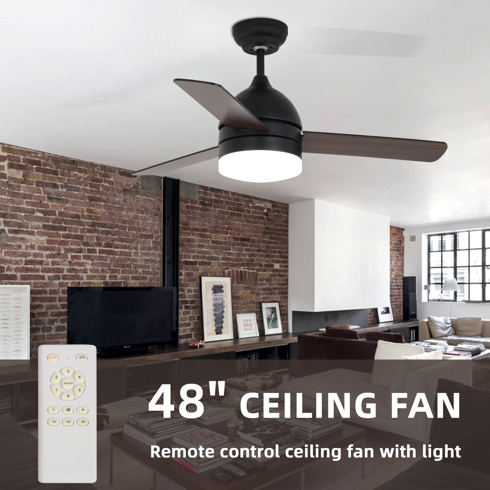 Sleek Design for Modern Living-48'' Minimalist Straight Blade Ceiling Fan