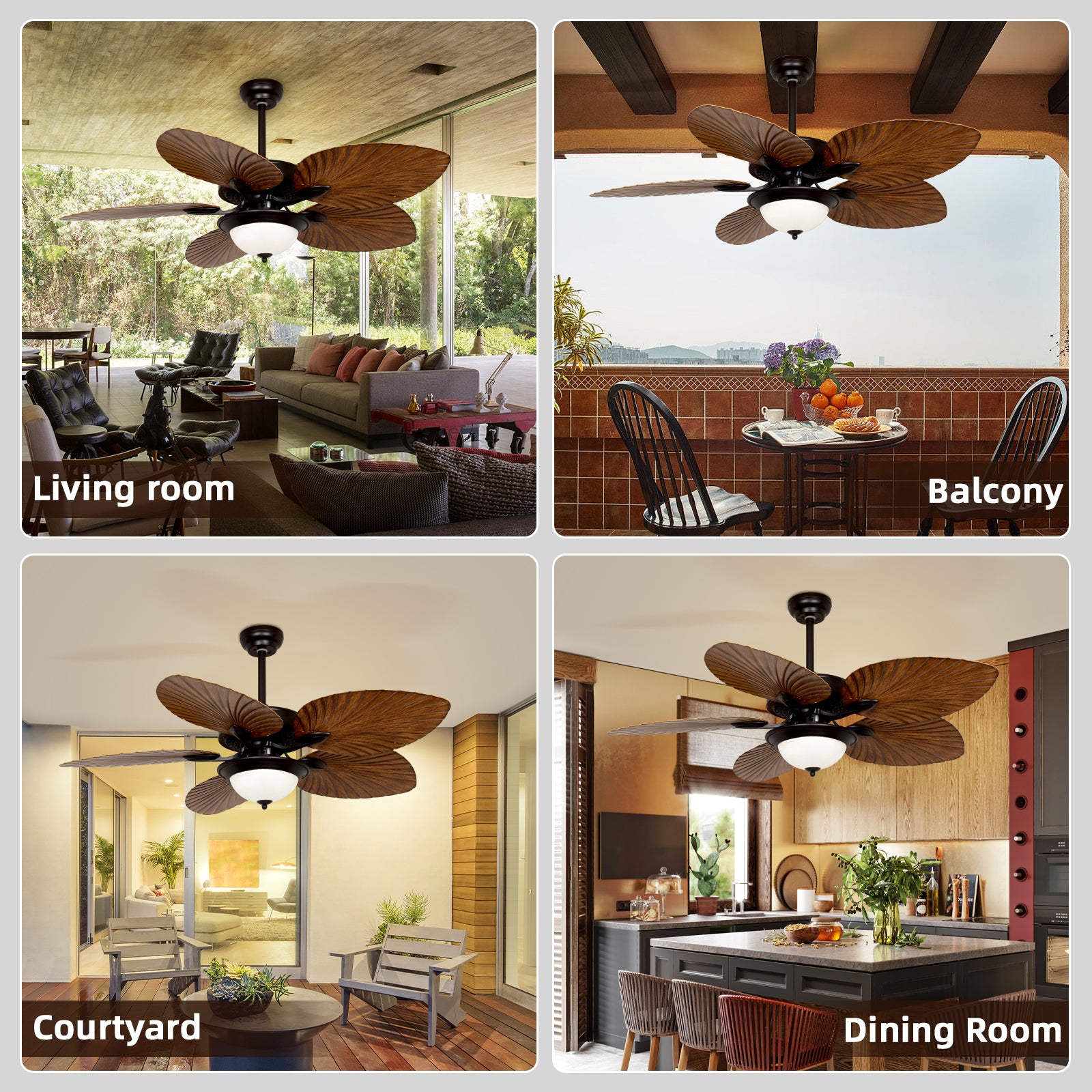 Timeless Elegance for Classic Comfort 52'' Vintage Leaf Ceiling Fan with Lights