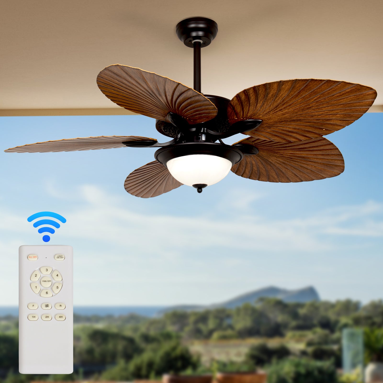 Timeless Elegance for Classic Comfort 52'' Vintage Leaf Ceiling Fan with Lights