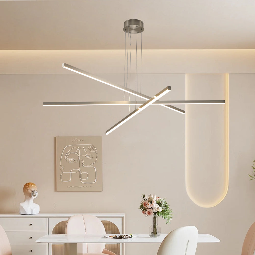 Pendant Lighting LED Fixture in Silver Integrated  Chrome