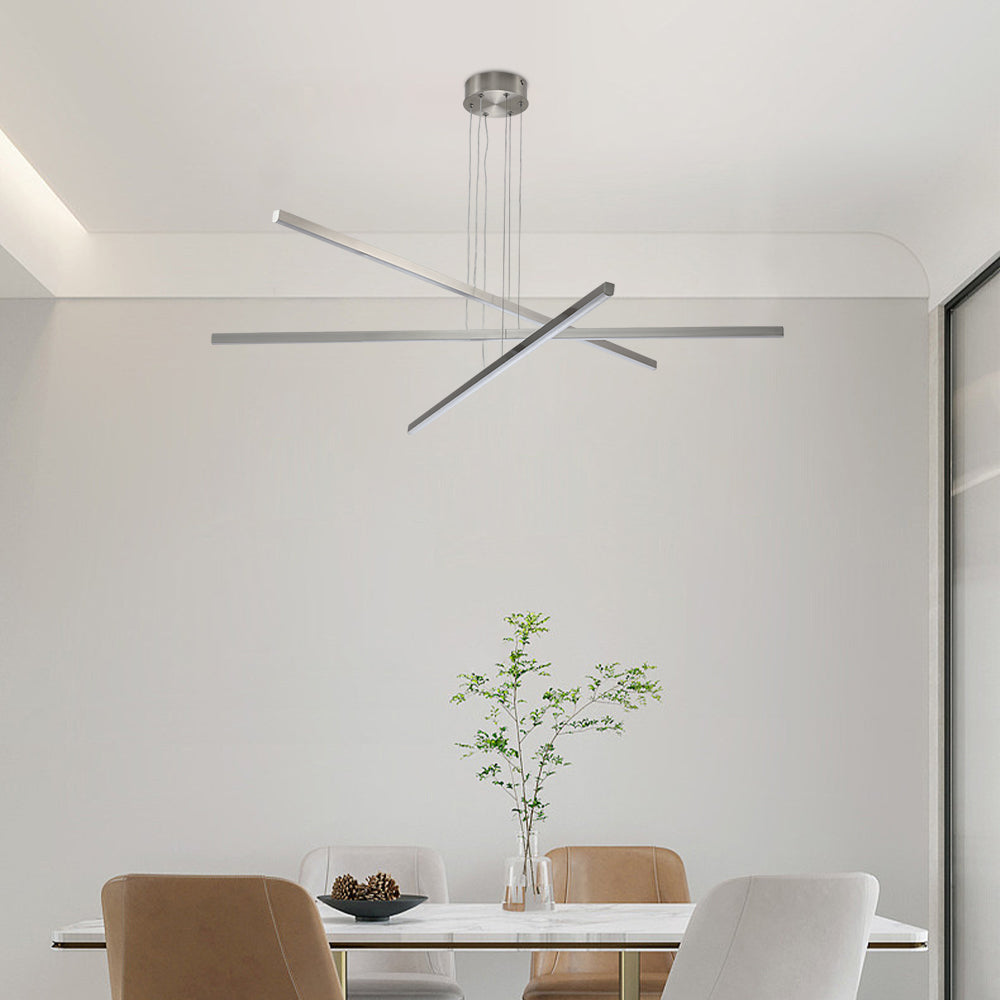 Pendant Lighting LED Fixture in Silver Integrated  Chrome