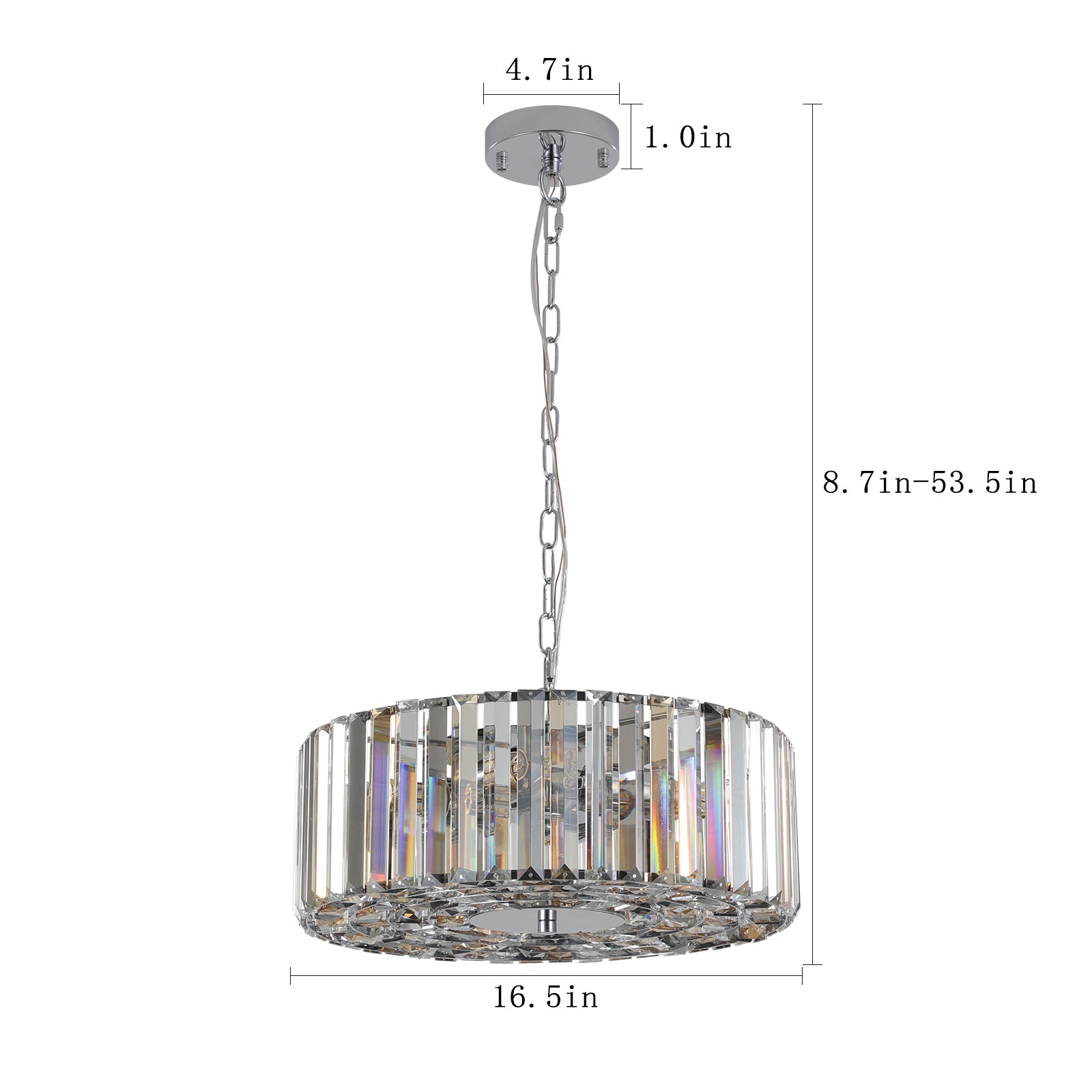 Modern 4-light Crystal Chandelier for Living-Room Round Cristal Lamp Luxury