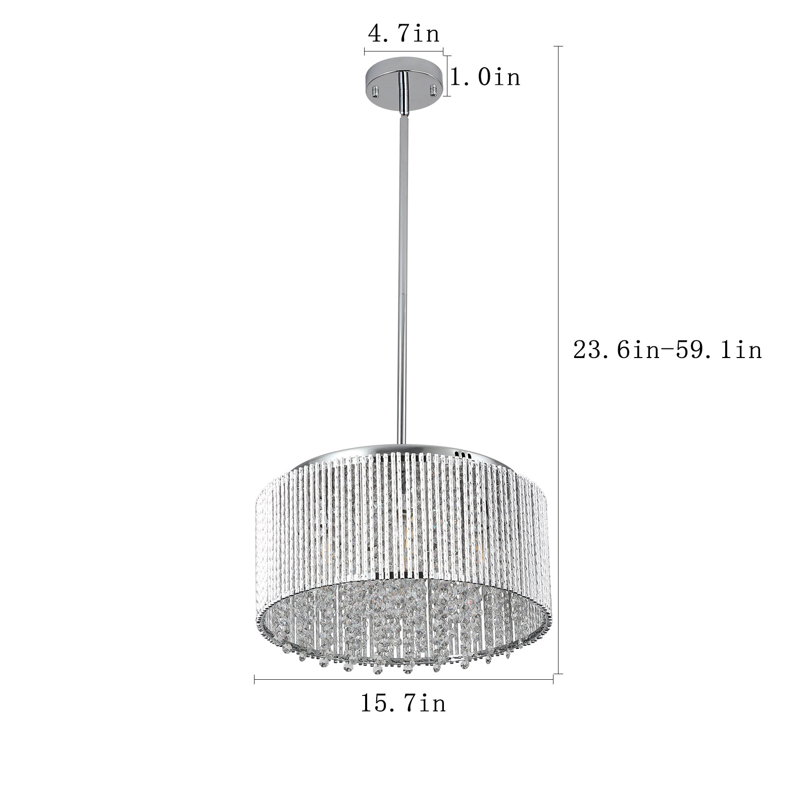 Modern 7-light Crystal Chandelier Round Cristal Lamp Luxury Home Decor Chrome