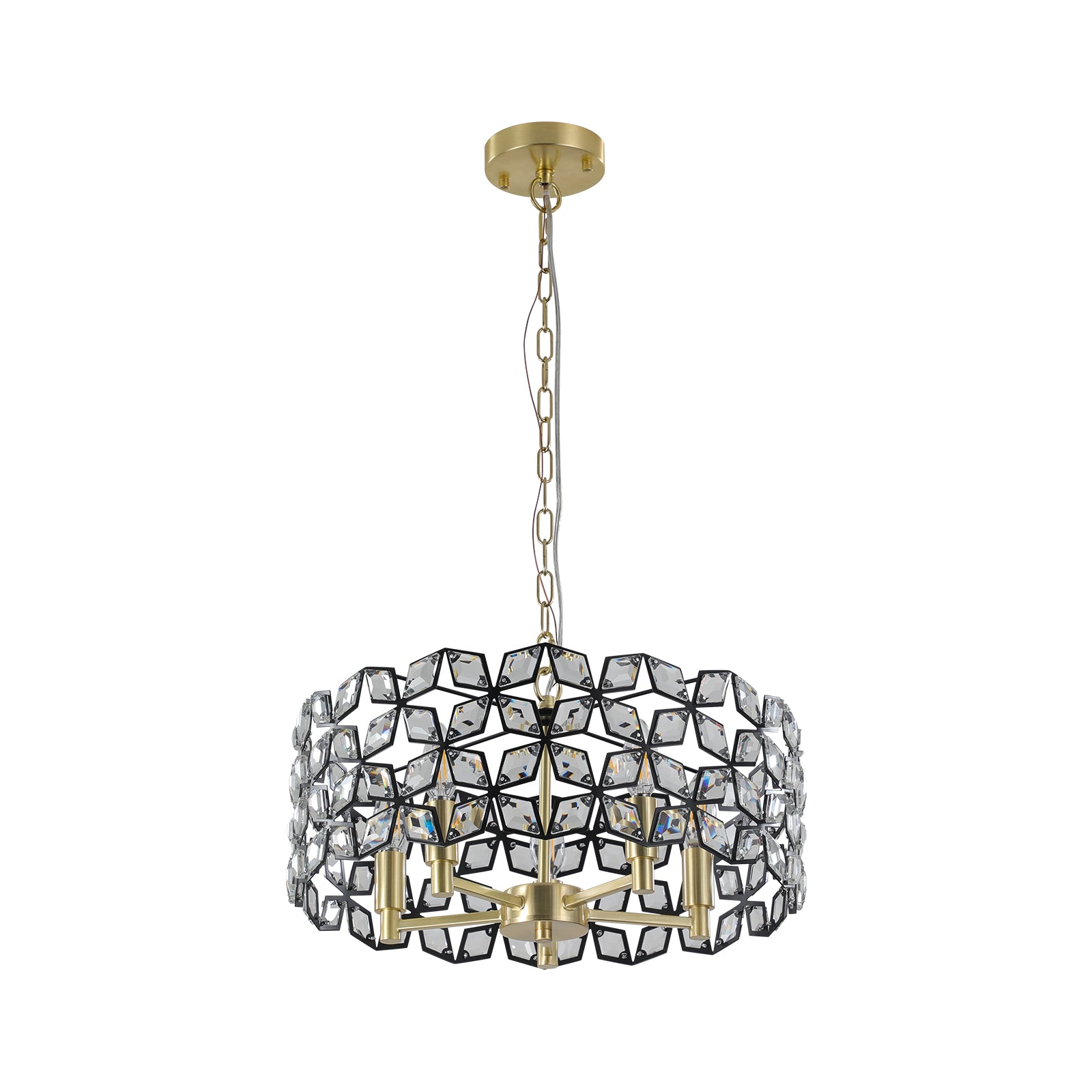 Modern 7-light  Chandelier for Living-Room Round Cristal Lamp Sandy Gold Crystal