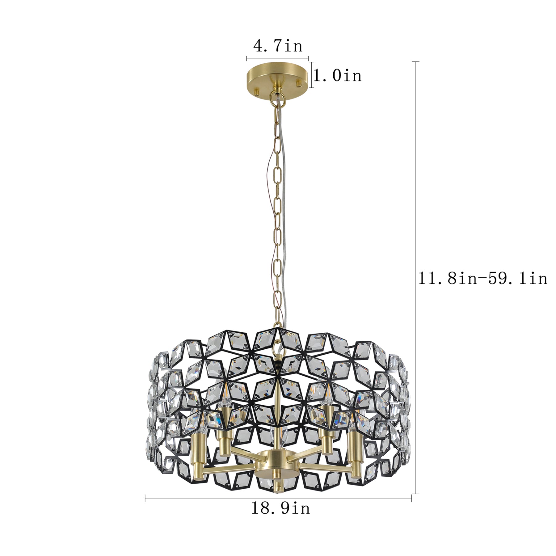 Modern 7-light  Chandelier for Living-Room Round Cristal Lamp Sandy Gold Crystal