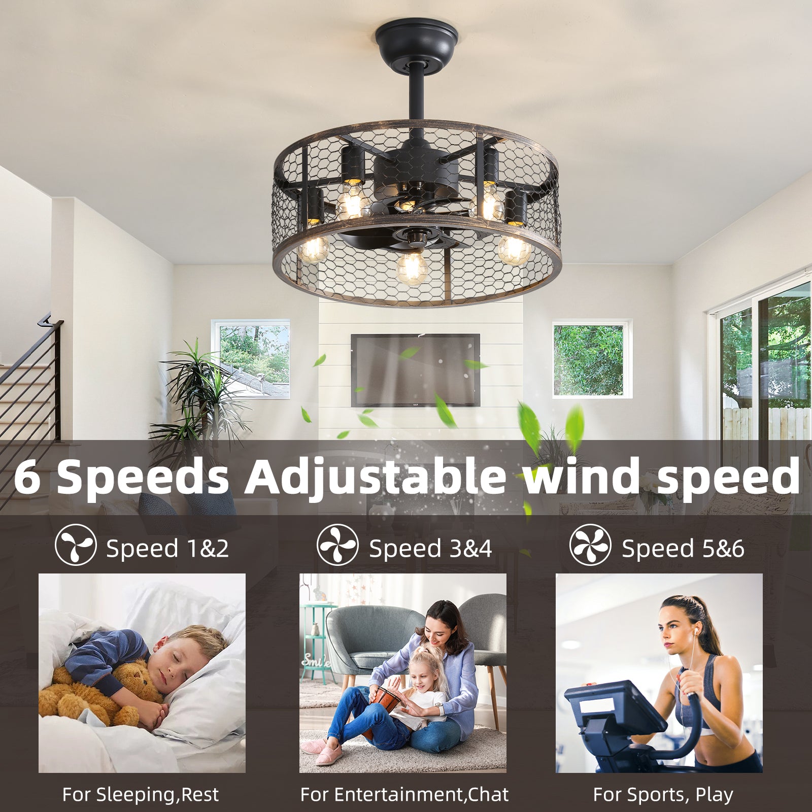 Classic 19.7'' Ceiling Fan with Light -  for Effortless Elegance (Bulbs Excluded)