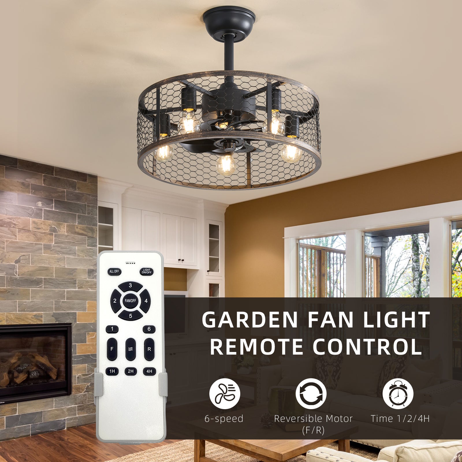 Classic 19.7'' Ceiling Fan with Light -  for Effortless Elegance (Bulbs Excluded)