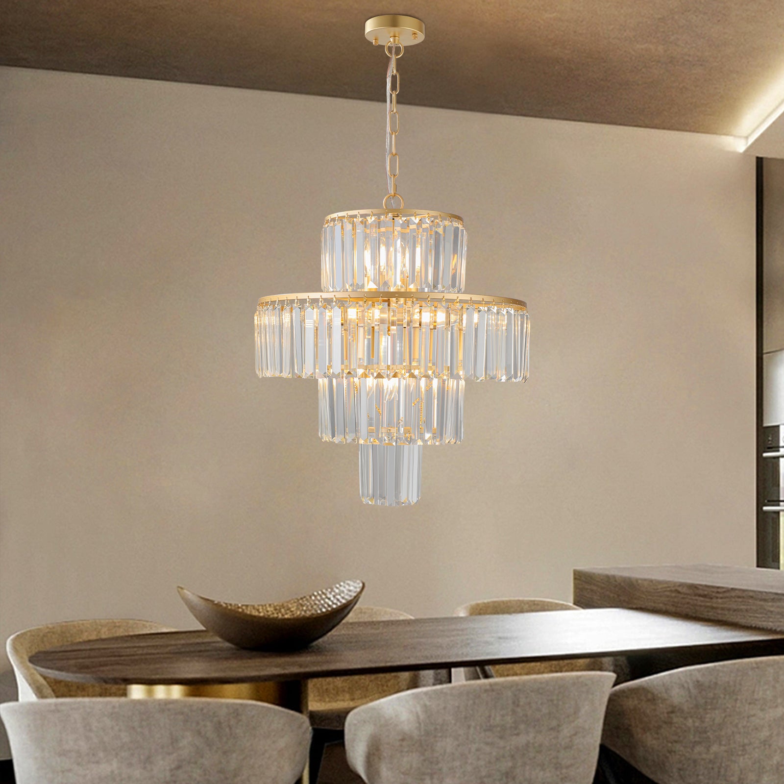 Luxury Crystal Chandelier - Modern Pendant Light for Dining, Bedroom, and Living Spaces