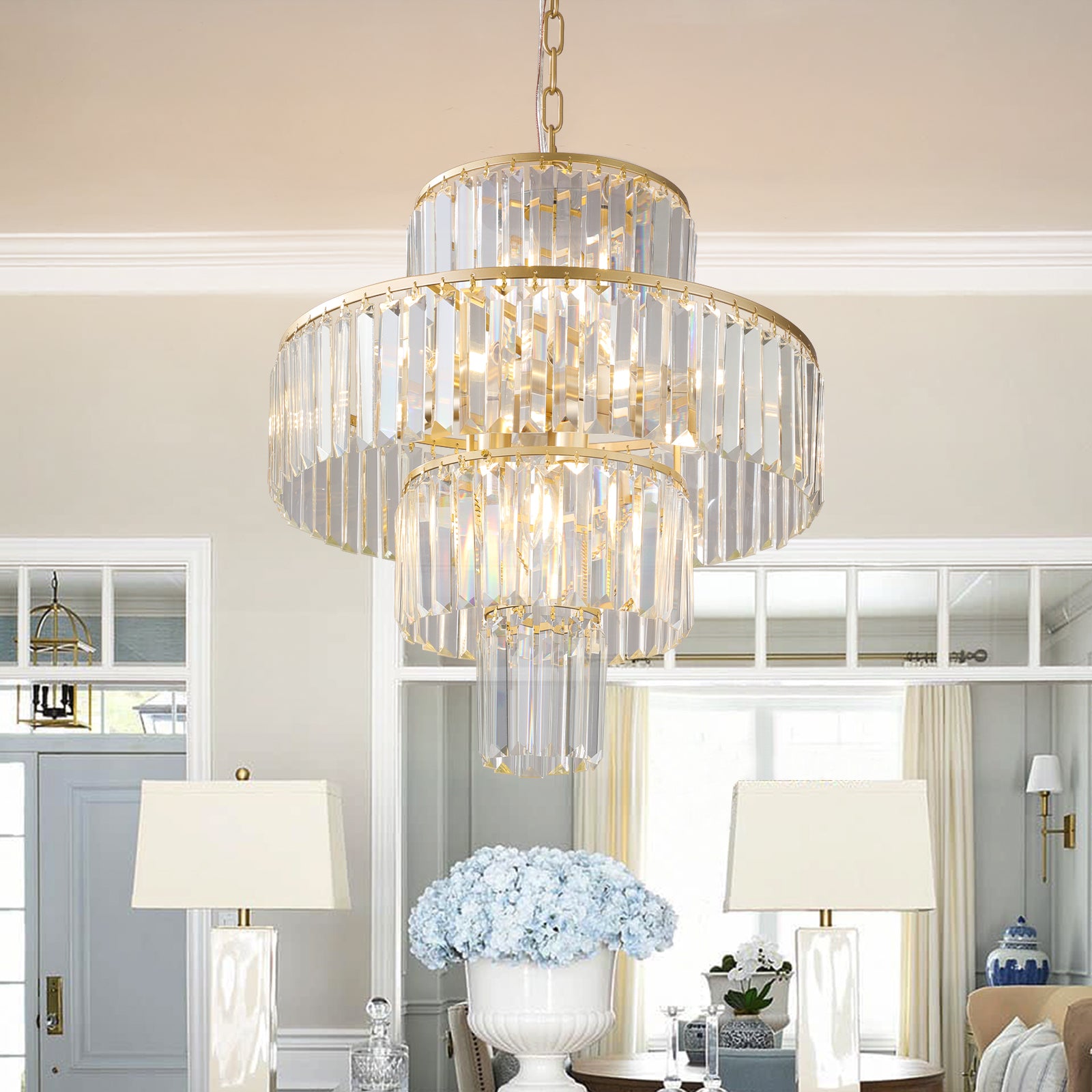 Luxury Crystal Chandelier - Modern Pendant Light for Dining, Bedroom, and Living Spaces