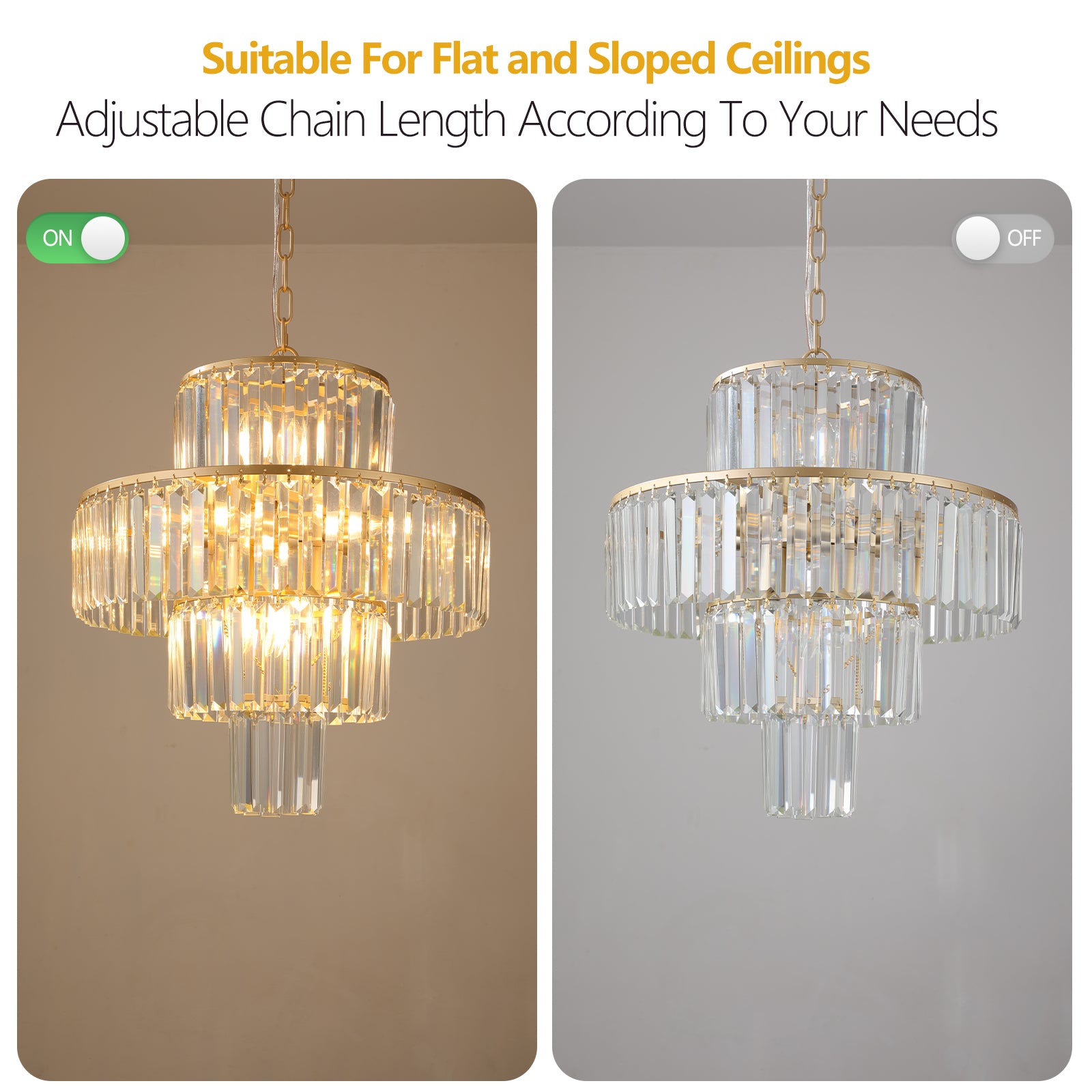 Luxury Crystal Chandelier - Modern Pendant Light for Dining, Bedroom, and Living Spaces