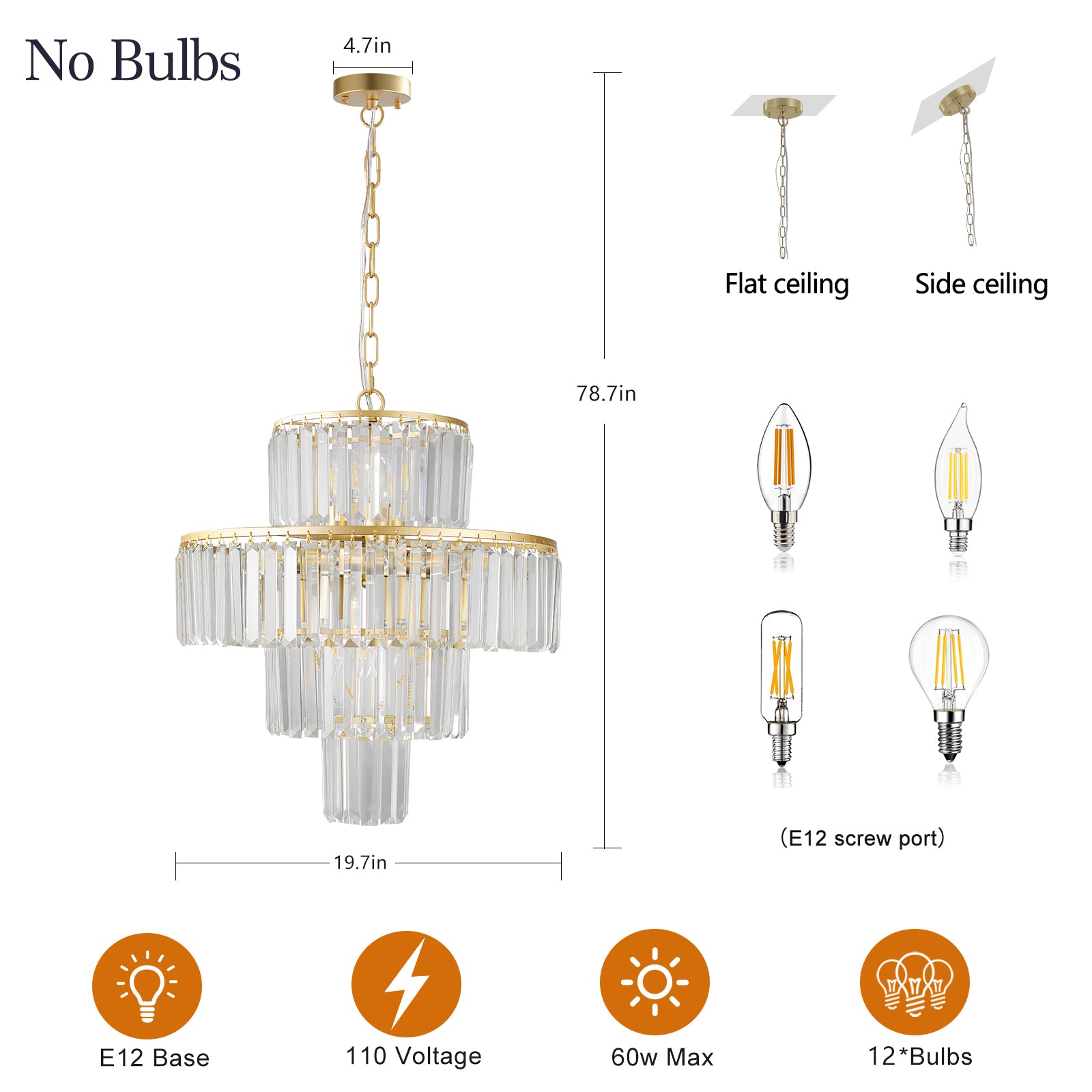 Luxury Crystal Chandelier - Modern Pendant Light for Dining, Bedroom, and Living Spaces