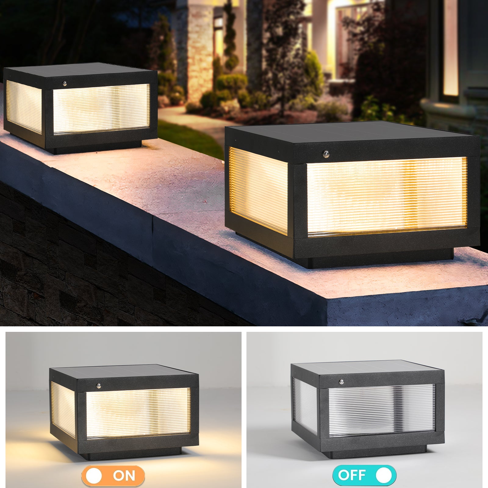 Modern Solar Wall Lamp With Dimmable LED IP65 Waterproof