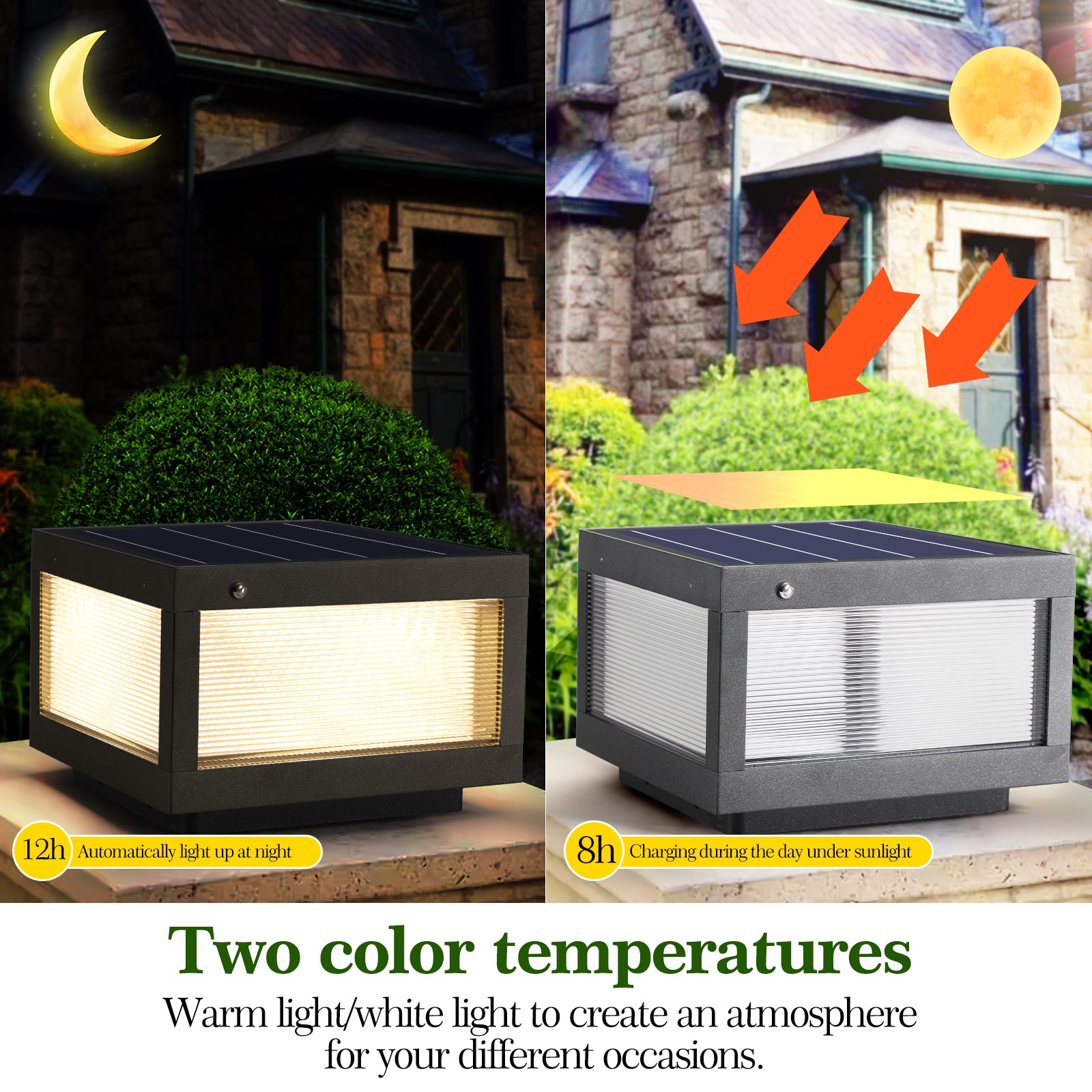 Modern Solar Wall Lamp With Dimmable LED IP65 Waterproof