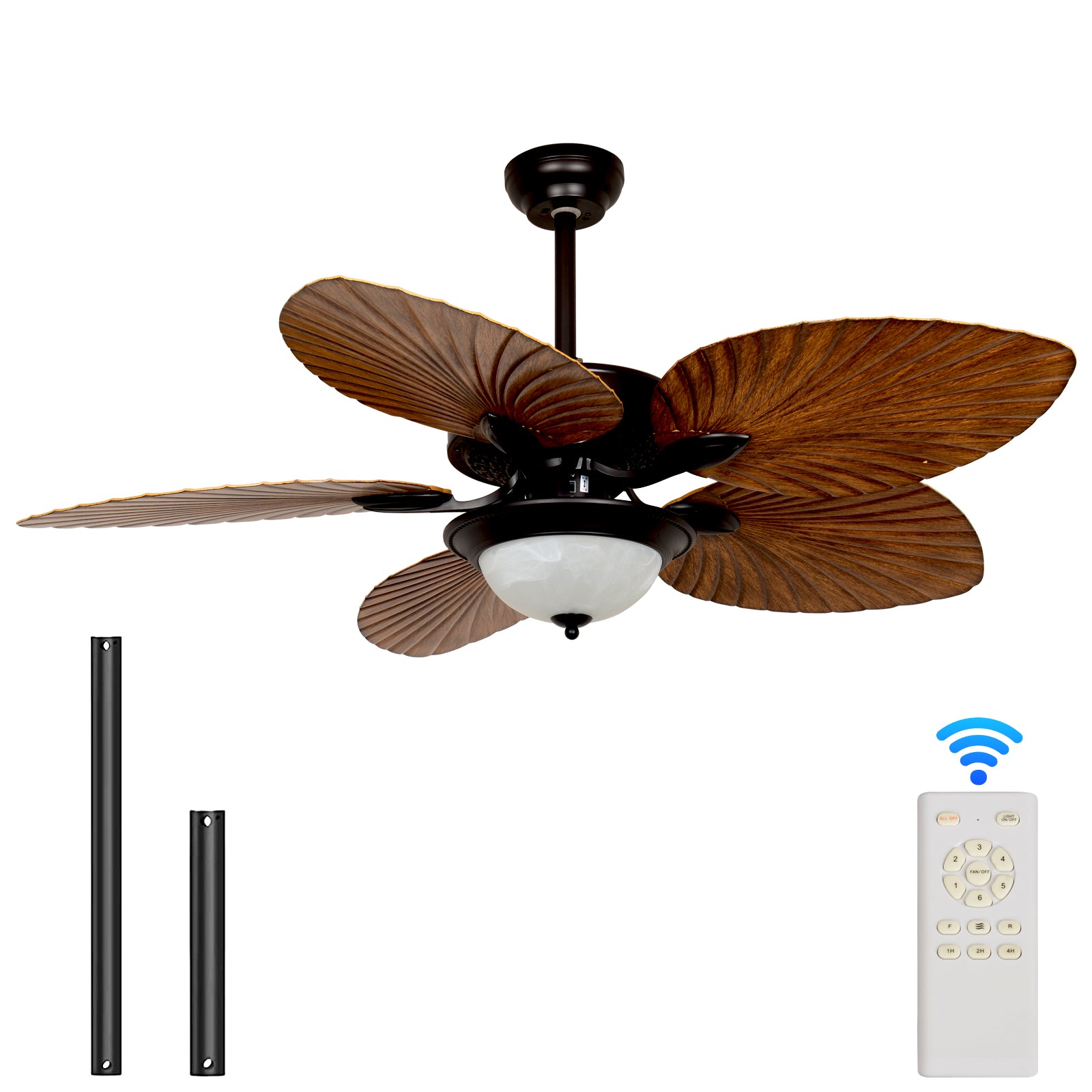 Timeless Elegance for Classic Comfort 52'' Vintage Leaf Ceiling Fan with Lights