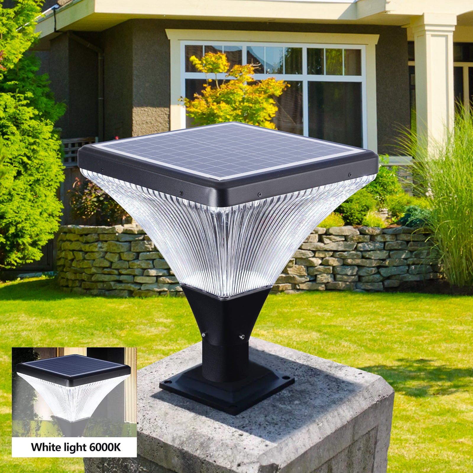 Modern Solar Street Lamp Cap In Black